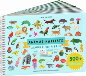 Cupkin Animal Sticker Book Activity for Kids, Toddler Airplane Travel Essentials, 500  Habitat Stickers for Kids   12 Scenes   12 Coloring Book Pages, Animal Lover Gift, Childrens Crafts for Ages 2-8