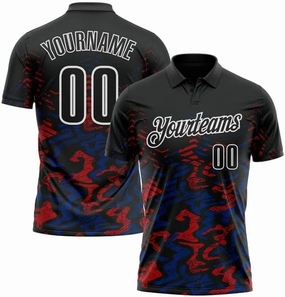 Customize Name, Short Sleeve Shirt, Black Kelly Green-Red 3D Bowling Abstract Grunge Art Performance