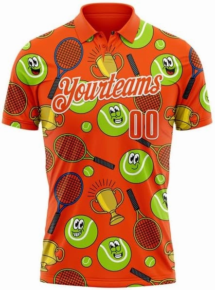 Customize Name, Short Sleeve Shirt, Polo Sport, Orange White 3D Tennisperformance Polo Shirtbowling Dart