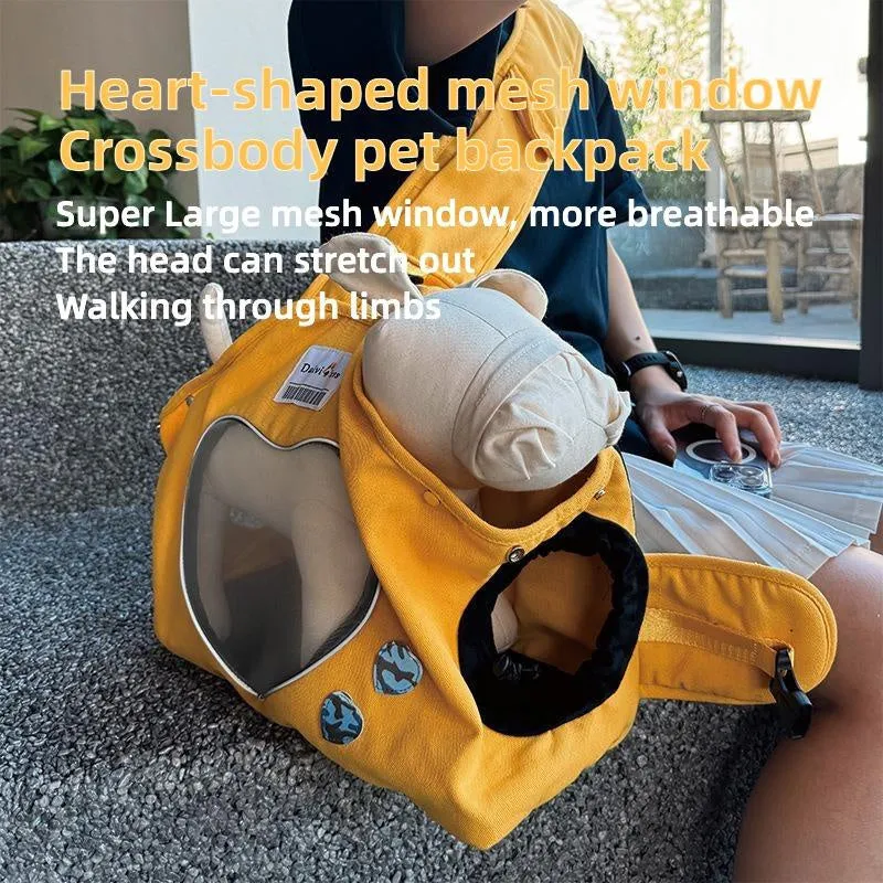 Cute Animal Shaped Pet Canvas Shoulder Bag Carrier for Cats & Dogs
