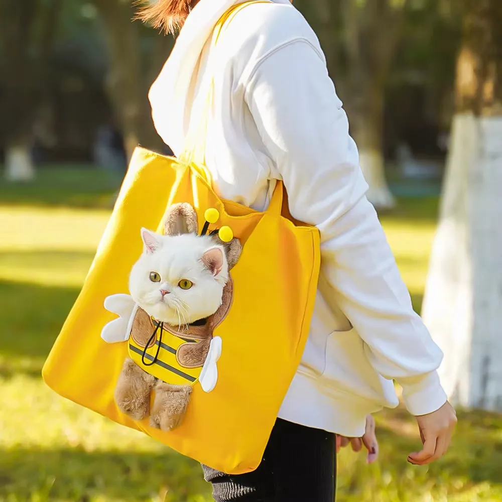 Cute Canvas Cat Carrier Shoulder Bag