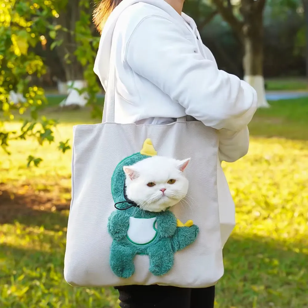 Cute Canvas Cat Carrier Shoulder Bag