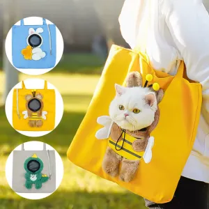 Cute Canvas Cat Carrier Shoulder Bag