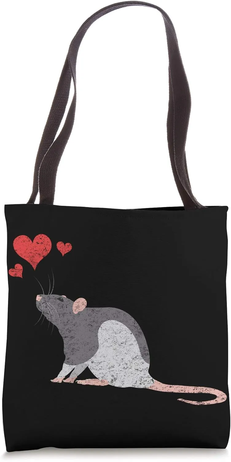 Cute Rat Lover Heart Beat Rodent Gift Tote Bag
