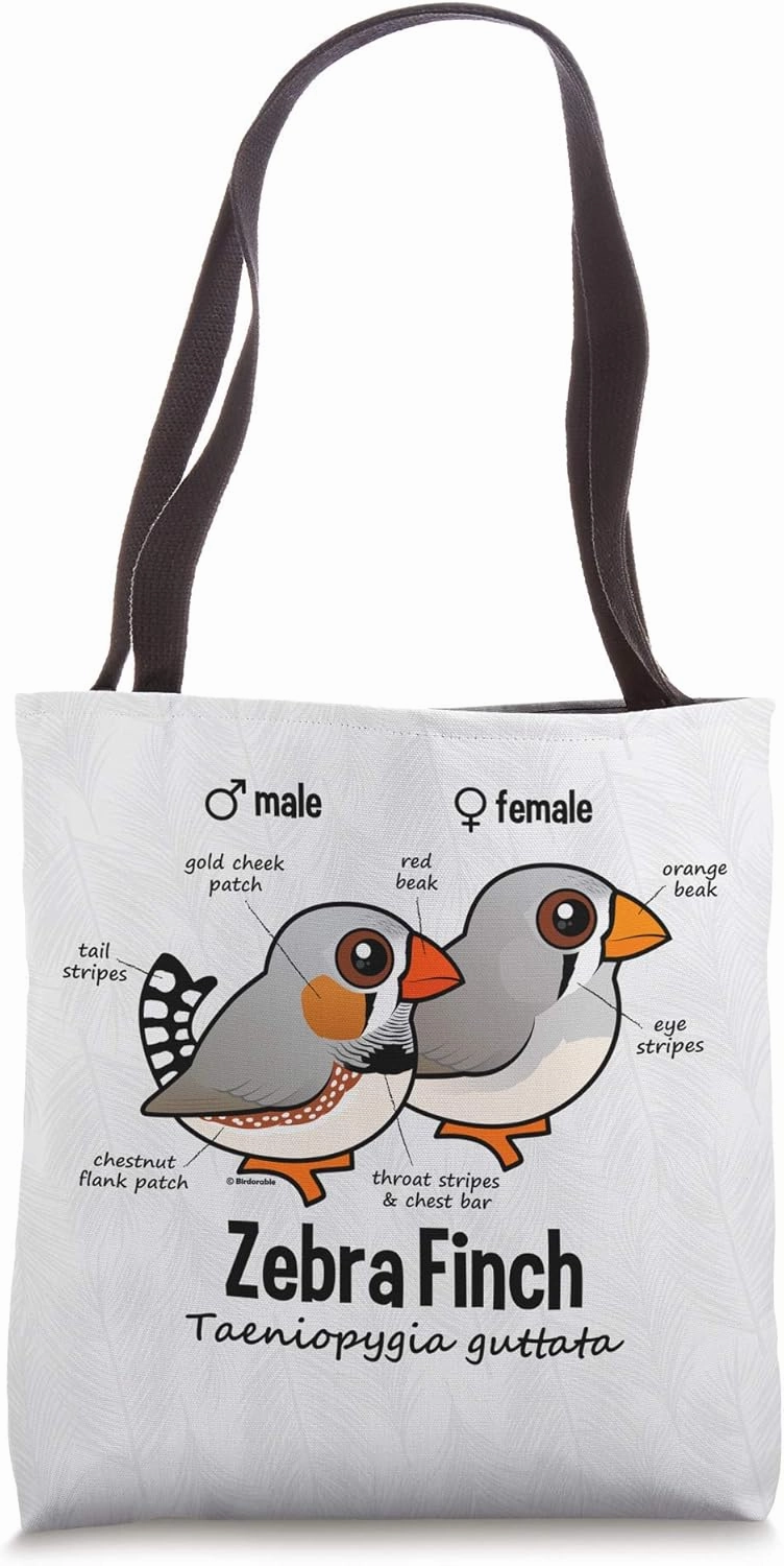 Cute Cartoon Zebra Finch Statistics Pet Bird Owner Gift Idea Tote Bag