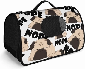 Cute Sleeping Pug Funny Pet Bag Soft Bags with Shoulder Strap Small Cats Dogs Travel Handbag