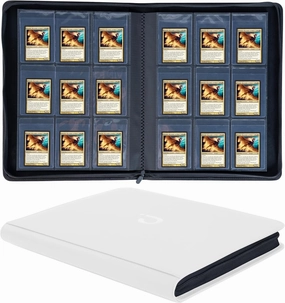 D DACCKIT Semi Rigid Card Holder Binder - Holds 360 Semi Rigid Card Holders, 9 Pocket Trading Card Album fit for 3-5/16" x 4-7/8" Semi Rigid Card Holders for Trading Cards or Sports Cards - White