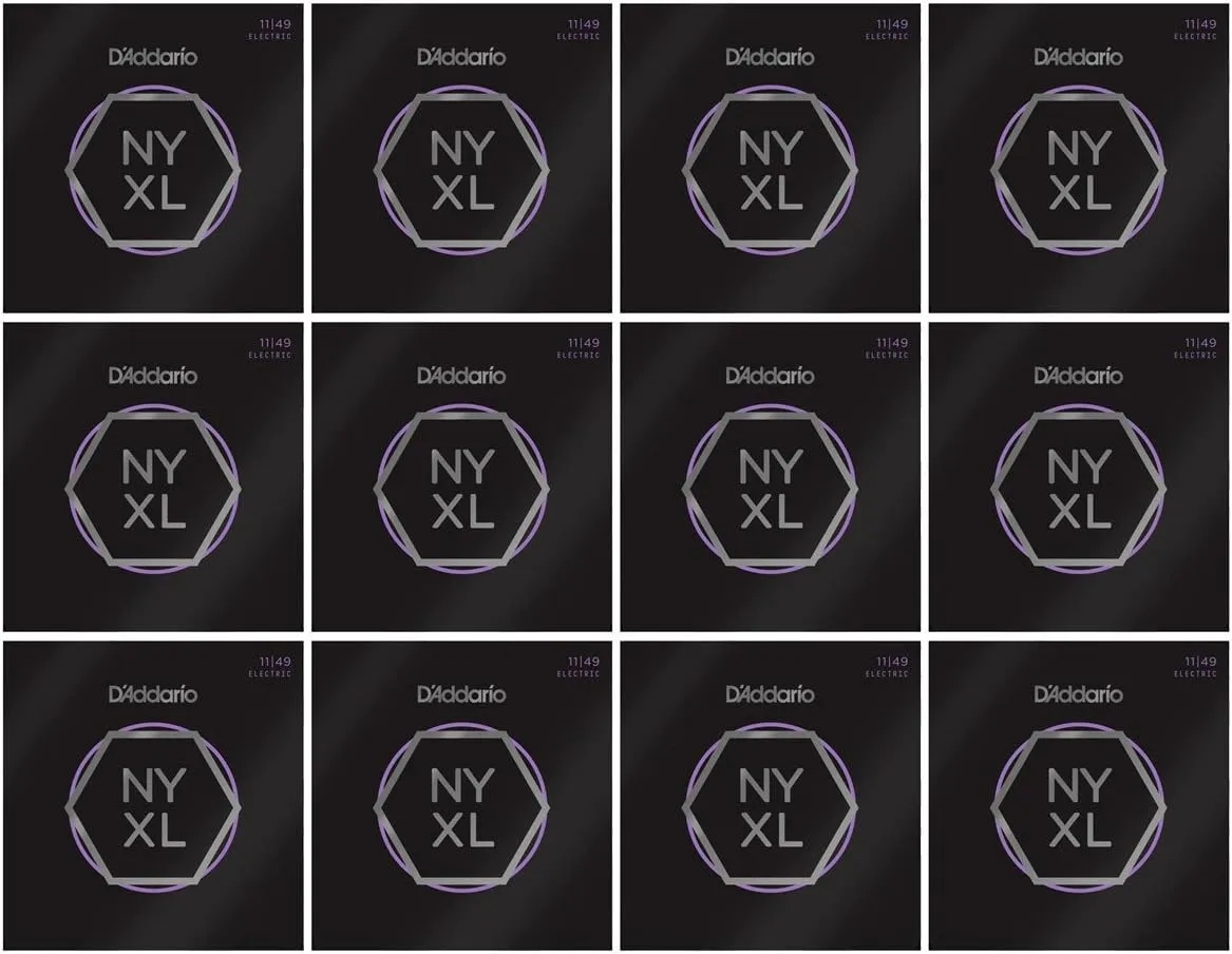 D'Addario NYXL Electric Guitar Strings Medium 11-49 (12 Pack Bundle)