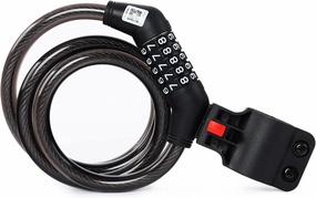 DAHON Bike Lock, 4 Feet Bike Locks Cable, High Security 5 Digit Resettable Combination Coiling Bicycle Lock with Mounting Bracket, Heavy Duty Anti Theft Cable Locks