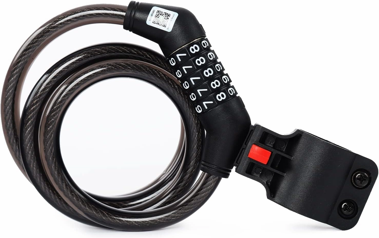 DAHON Bike Lock, 4 Feet Bike Locks Cable, High Security 5 Digit Resettable Combination Coiling Bicycle Lock with Mounting Bracket, Heavy Duty Anti Theft Cable Locks