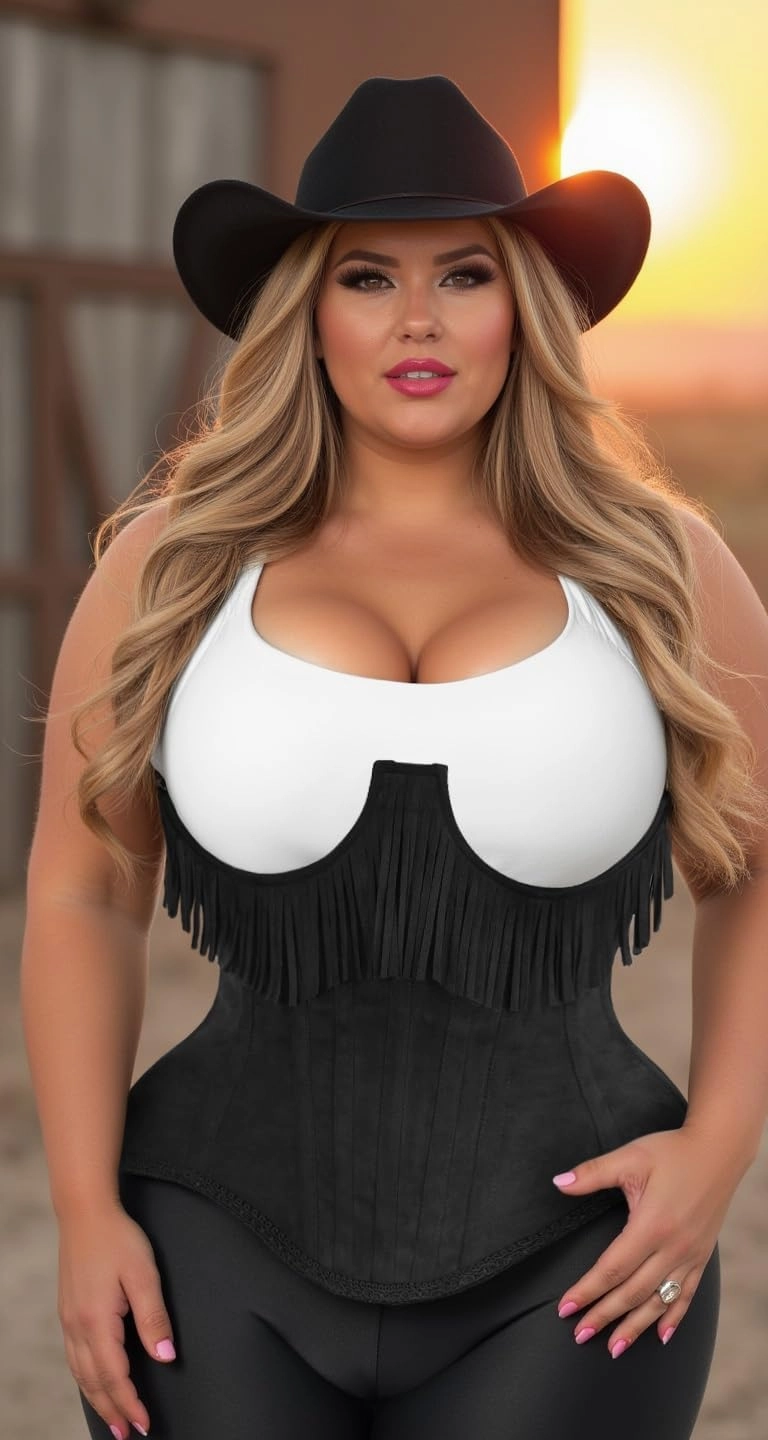 Daisy corsets Womens Womens Black Suede Steel Boned Under Bust Corset Waist Cincher Fringe Top Western & Plus Size