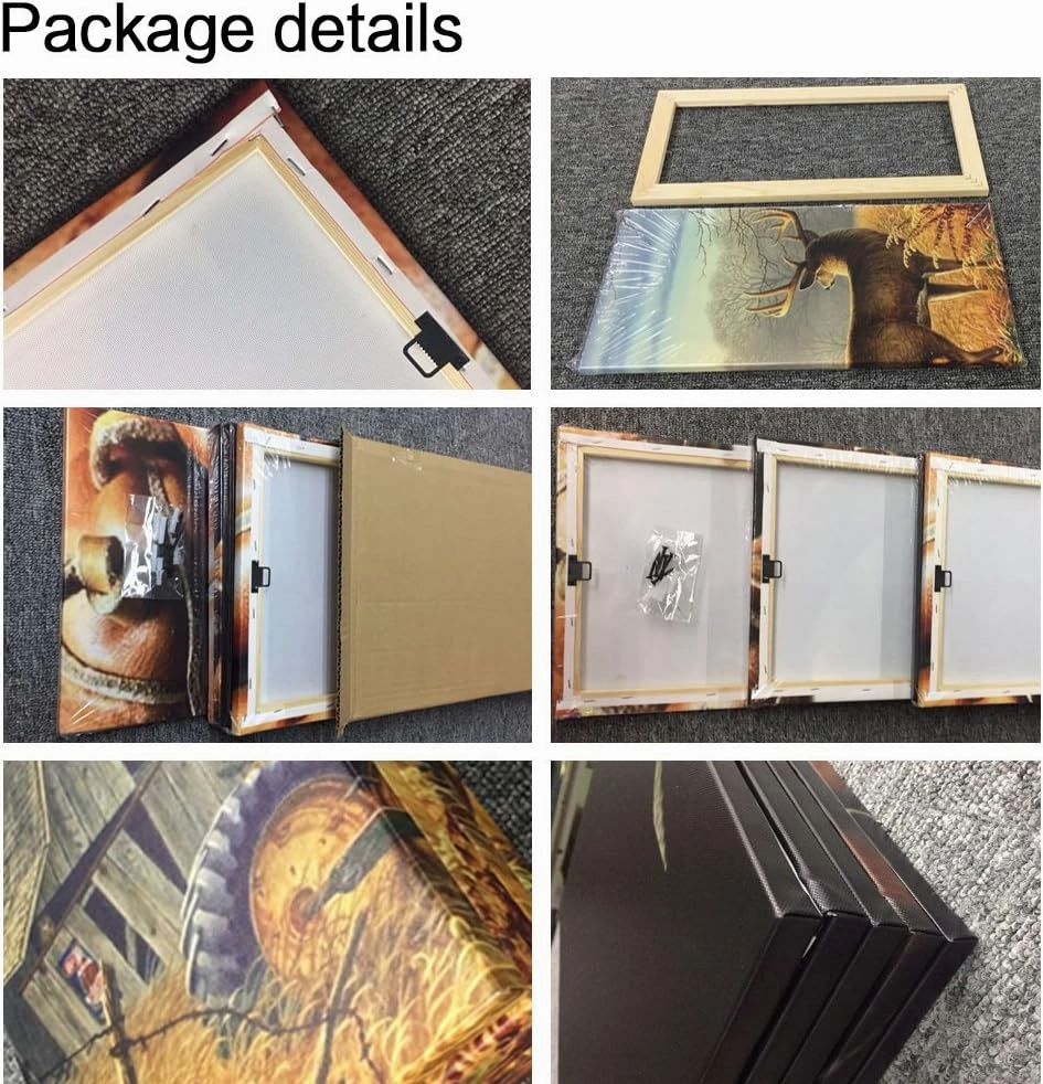 Dallas Texas Skyscrapers and Skyline Pictures Cityscape Paintings for Wall City Wall Art Artwork 5 Panel Canvas Native American Home Decorations for Living Room Wooden Framed Ready to Hang(50"Wx24"H)