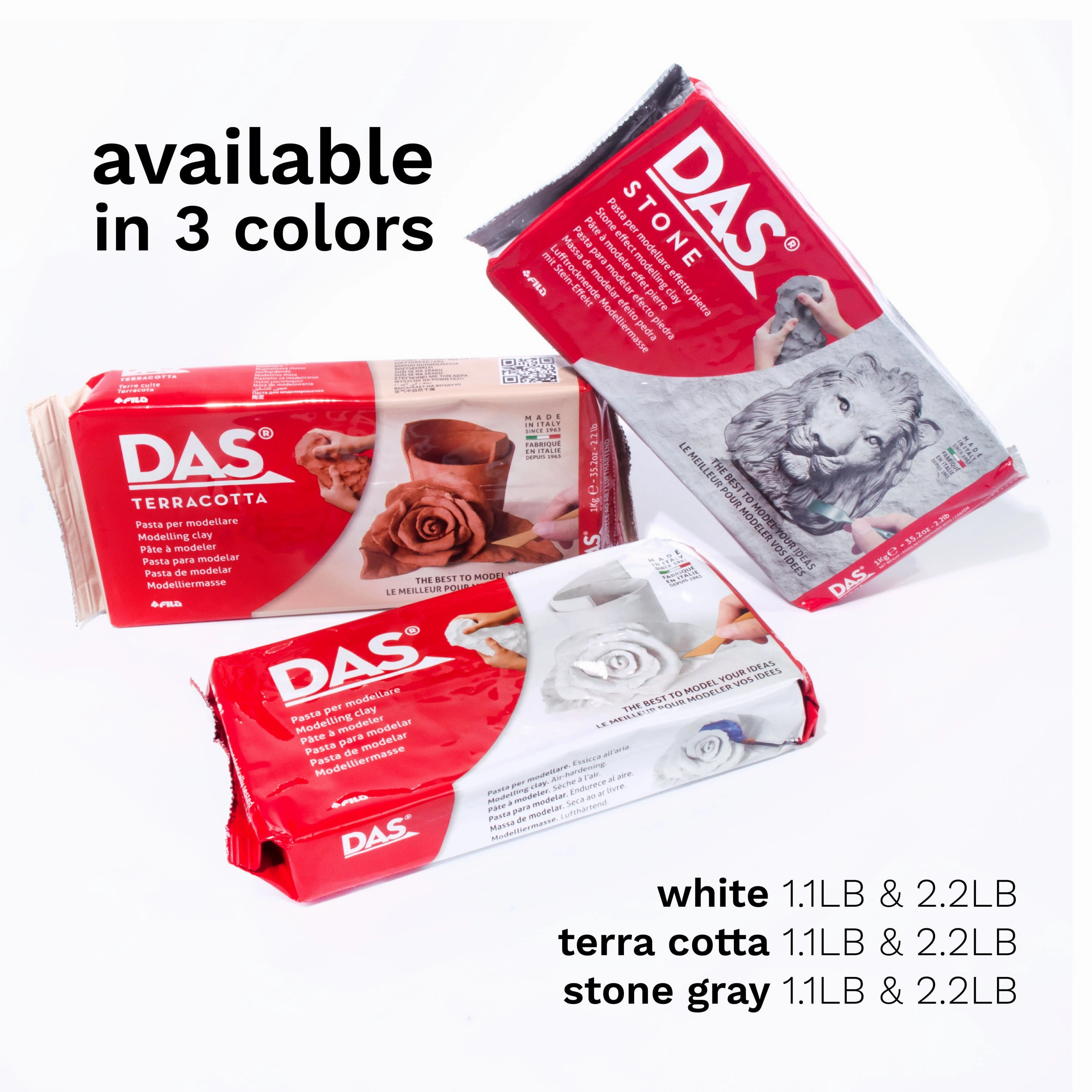 Das Modelling Clay Air-Dry Sculpting No Baking Self Hardening White 500g