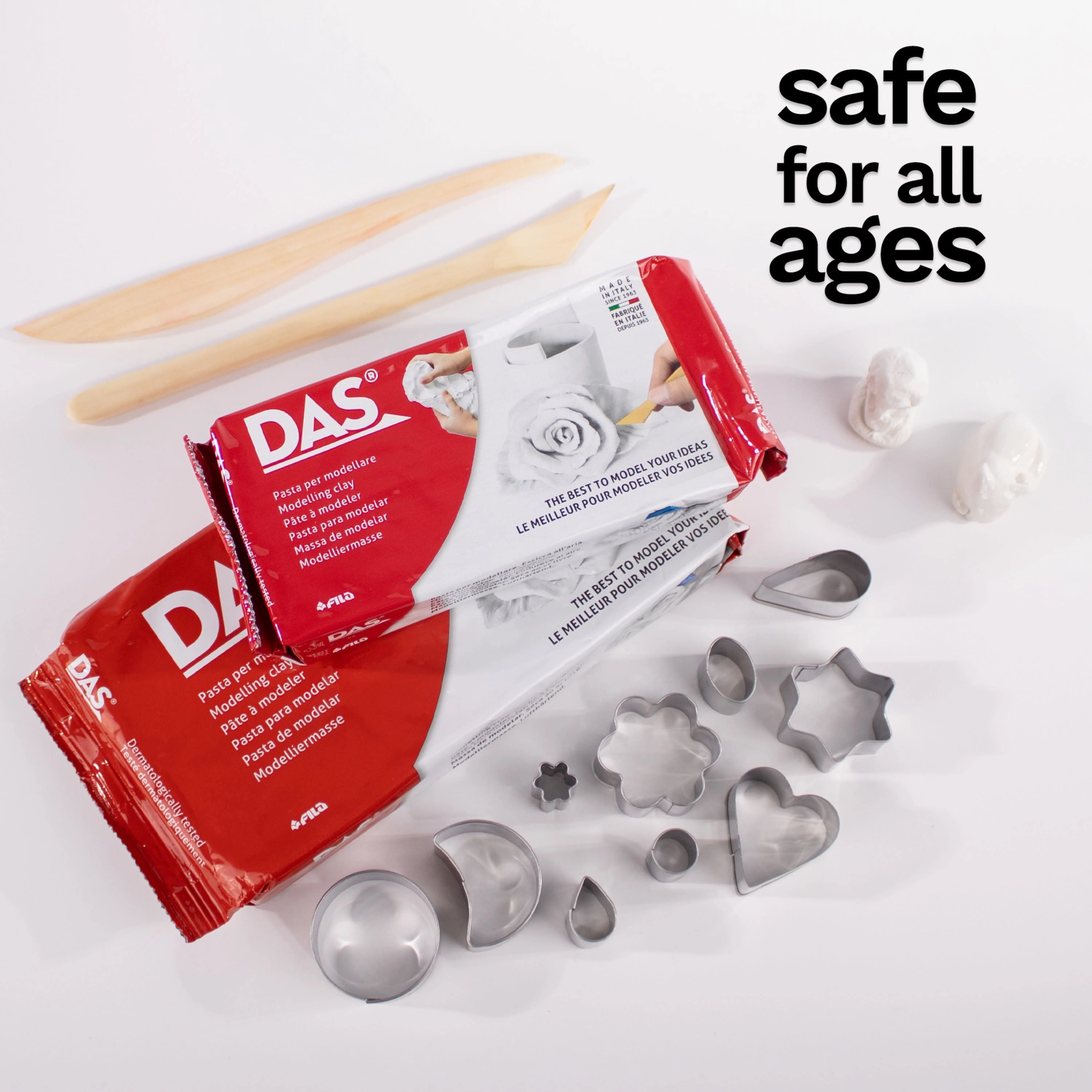 Das Modelling Clay Air-Dry Sculpting No Baking Self Hardening White 500g