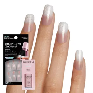 Dashing Diva GelXtend Design & Removal Kit - Nail Tips & Magic Off  Remover - Acrylic Nails with LED Glue - Lasts Up to 14 Days - Press On Remover with Niacinamide and Castor Oil - Summer Shimmer