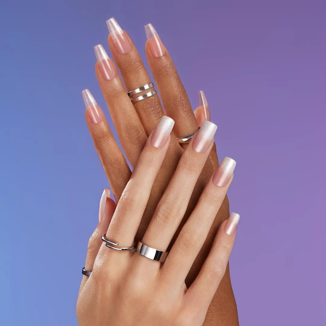 Dashing Diva GelXtend Design & Removal Kit - Nail Tips & Magic Off  Remover - Acrylic Nails with LED Glue - Lasts Up to 14 Days - Press On Remover with Niacinamide and Castor Oil - Summer Shimmer