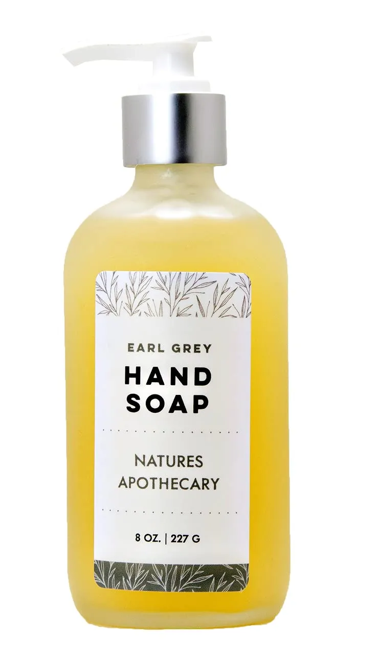 Dayspa Body Basics Earl Grey Eco-Friendly Refillable Liquid Soap - Vegan, Sulfate-Free, Hypoallergenic, All-Natural, Plant-Derived, Made in USA, Lotion & Soap Set with Metal Holder