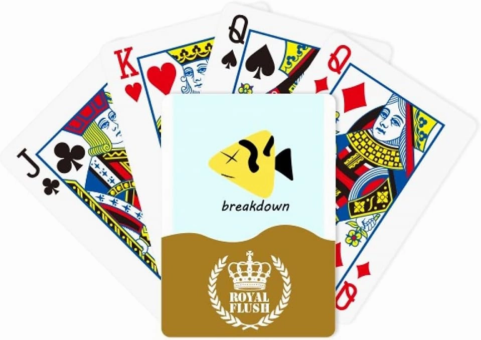 Dead Fish Sad Depressed Art Deco Fashion Royal Flush Poker Playing Card Game