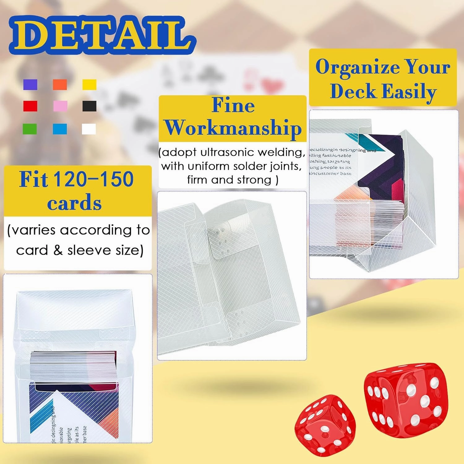 Deekin 18 Packs Deck Cards Box Trading Card Storage Box Case Carrying Case for Family Party Games Supplies(Clear,4 x 2.8 x 2 Inch)