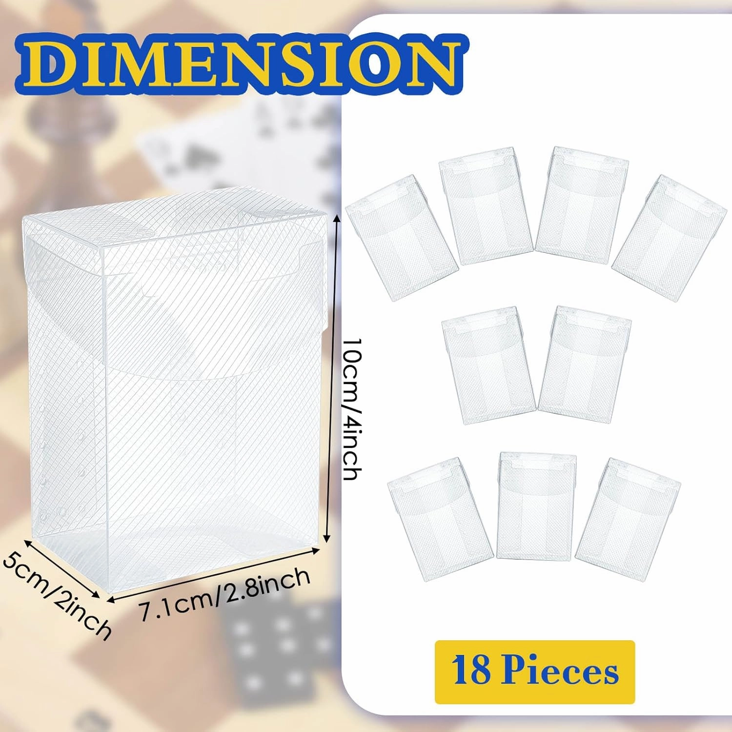 Deekin 18 Packs Deck Cards Box Trading Card Storage Box Case Carrying Case for Family Party Games Supplies(Clear,4 x 2.8 x 2 Inch)