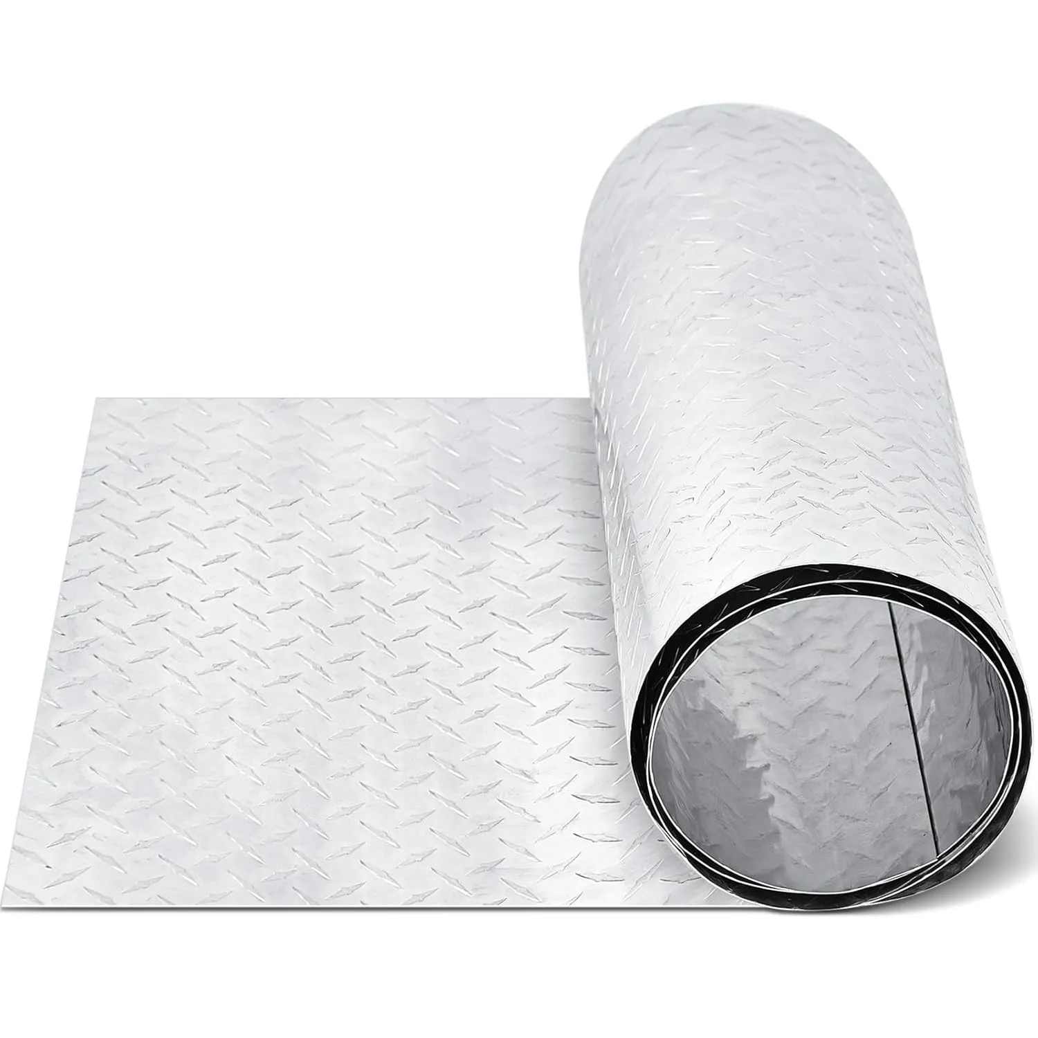 Diamond Plate Sheet Metal Heavy Duty Tread Aluminum Sheet Diamond Tread Plate for Wall Covering, Cargo Trailer, RV and More(12 x 120 Inch,Silver)