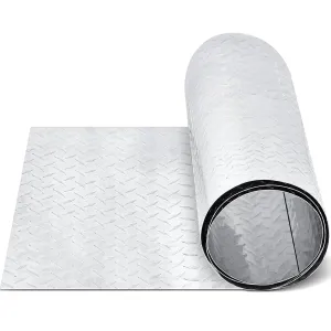Diamond Plate Sheet Metal Heavy Duty Tread Aluminum Sheet Diamond Tread Plate for Wall Covering, Cargo Trailer, RV and More(12 x 120 Inch,Silver)