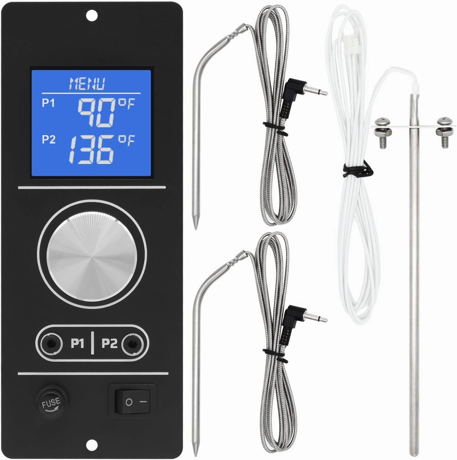 Digital Thermostat Controller for Camp Chef Gen 2 Retro Non-Wi-Fi Pellet Grill PG24-82, Comes with Dual Meat Probes and RTD Temperature Sensor