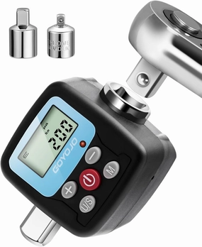 Digital Torque Wrench Adapter - Precision Electronic Torque Tool Converter and Meter with LCD Display, Includes 1/2", 1/4", 3/8" Adapters for Automotive, Biking, DIY & Home Repairs (200N.m)