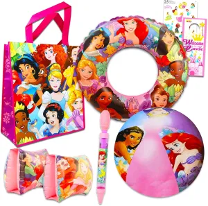Disney Princess Pool Toys Set for Girls - 5 Pc Disney Princess Gift with Inflatable Disney Princess Swim Ring, Disney Princess Beach Ball, Disney Princess Water Blaster, and More | Princess Beach Toys