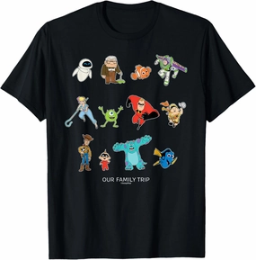 Disney and Pixar Characters Vacation Our Family Trip T-Shirt