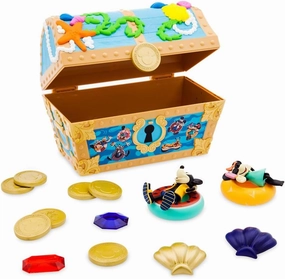Disney Store Official Mickey Mouse and Friends Summer Fun Dive Toy Set, Kids Pool Toys, Fun Kids Games and Bath Toys Set with Treasure Chest, Floating Figures, Sinking Jewels, Coins, and Shells