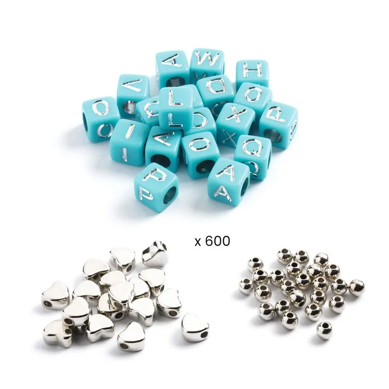 Djeco Beads - Silver Alphabet Beads