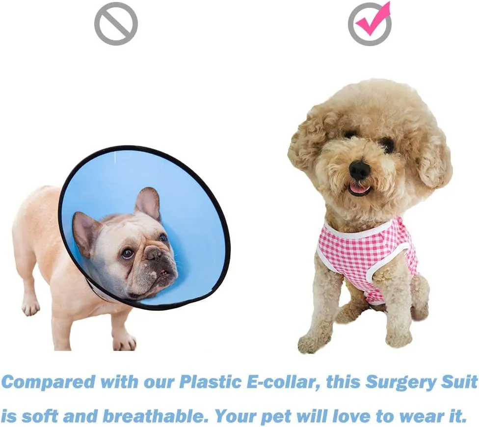 Dog’s Recovery Suit Post Surgery Shirt for Puppy, Wound Protective Clothes for Little Animals(Black White Stripe-XL)