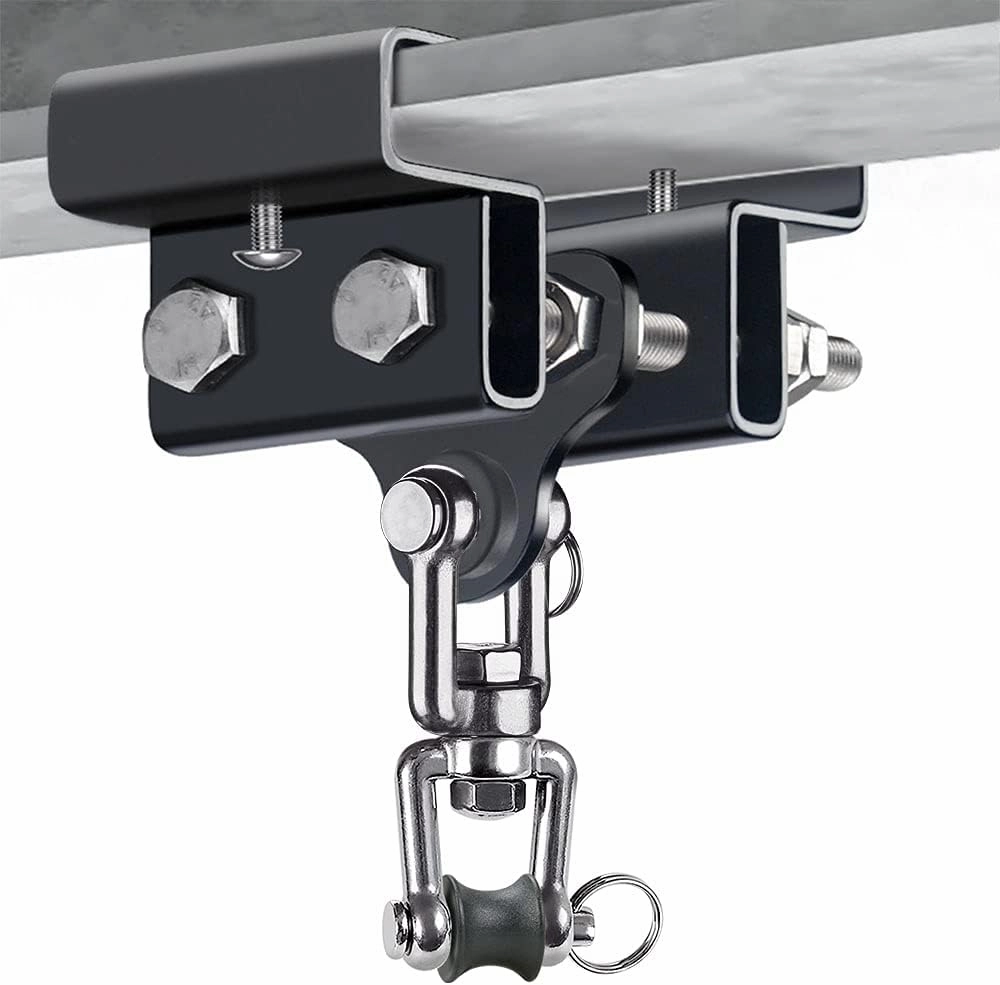 Dolibest Heavy Bag Mount, Punching Bag Hanger, I Beam Hanger, Heavy Bag Hanger for Punching Bag Accessories, Punching Bag Bracket, Beam Hanger with Swivel Hook, Ceiling Mount for Boxing Bag