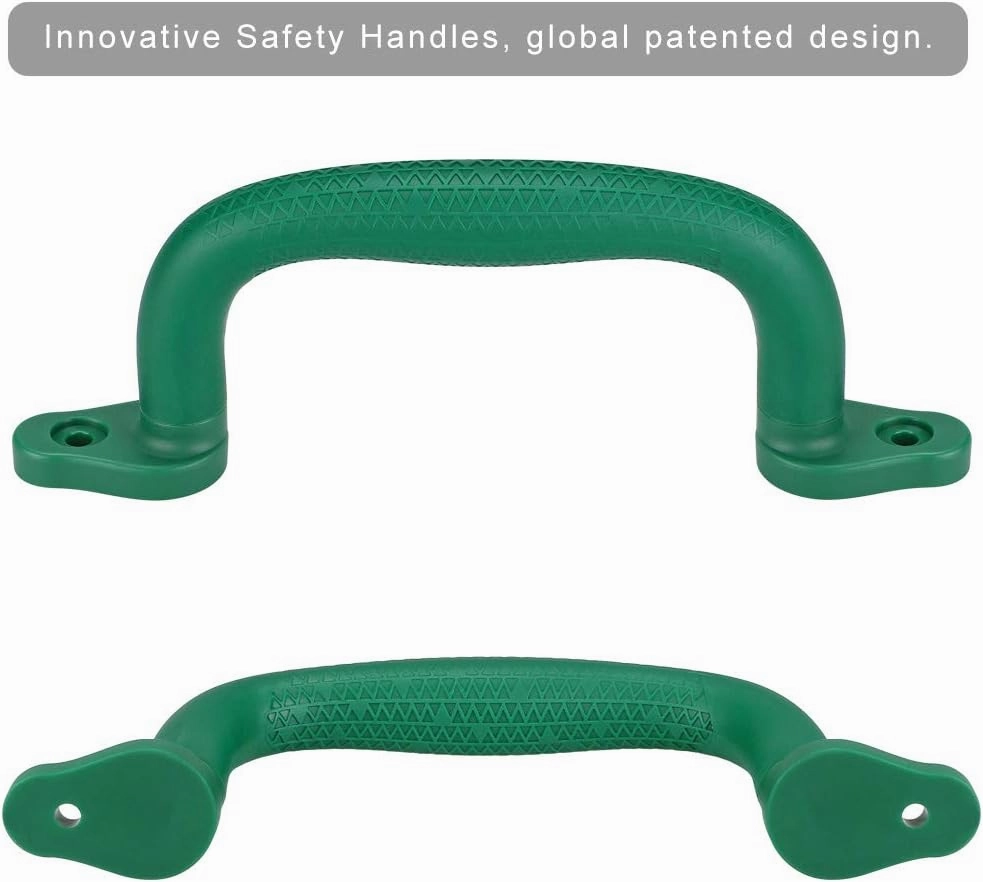 Dolibest Set of 4 Safety Playground Handles,Swing Set Kids Safety Hand Grips for Playset, Climbing Frame, Play House,Climbing Frame, Play House Handles(Green)
