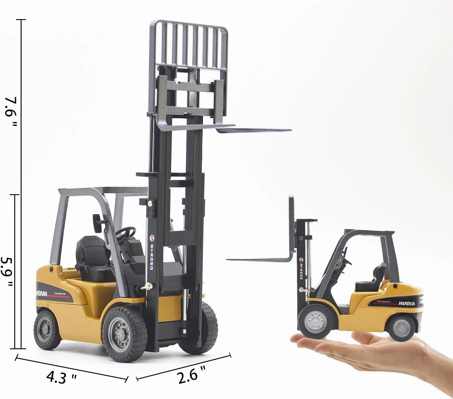 Dollox Die-cast Forklift Truck Toys 1/50 Scale Metal Engineering Vehicle Fork Truck High Detail Construction Vehicles Model Collection Forklift Decoration Toy Gift for Kids