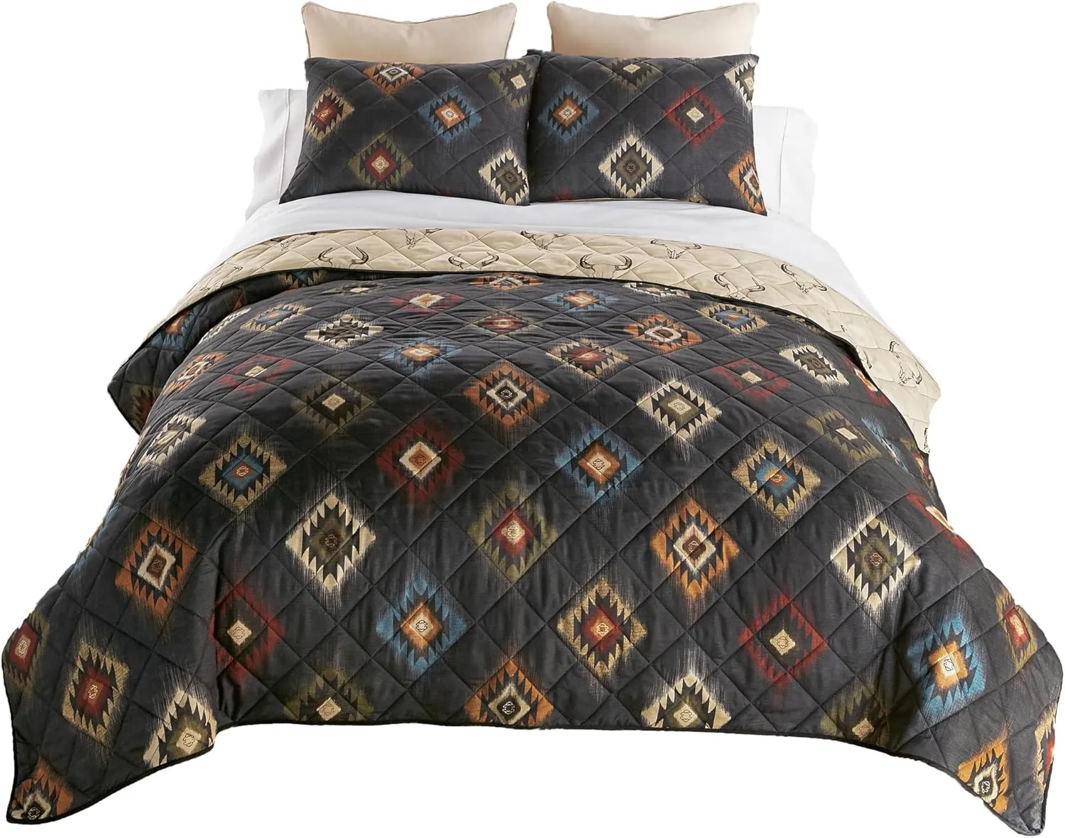 Donna Sharp Queen Bedding Set - 3 Piece - Phoenix Southwest Quilt Set with Queen Quilt and Two Standard Pillow Shams - Machine Washable
