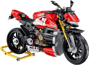 dOvOb Motorcycle Streetfight V4 Model Building Blocks Set, 981 Pieces Bricks, MOC Racing Motorbike Toys as Gift for Kids or Adult