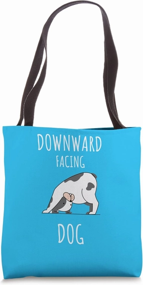 Downward facing Dog Cute Yoga Meditation Pose Pet Lover Tote Bag
