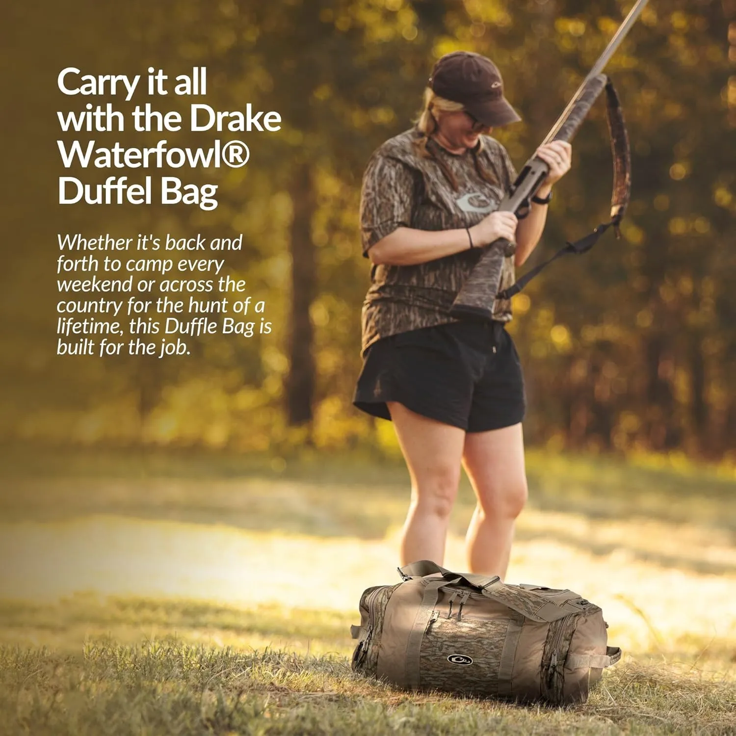 Drake Waterfowl Men's Hunting Duffle Bag - Heavy-Duty with Adjustable Shoulder Strap and Ample Storage