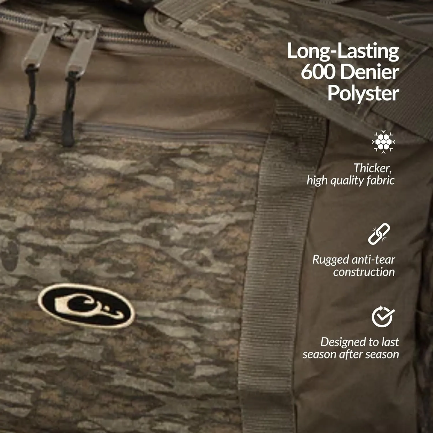 Drake Waterfowl Men's Hunting Duffle Bag - Heavy-Duty with Adjustable Shoulder Strap and Ample Storage