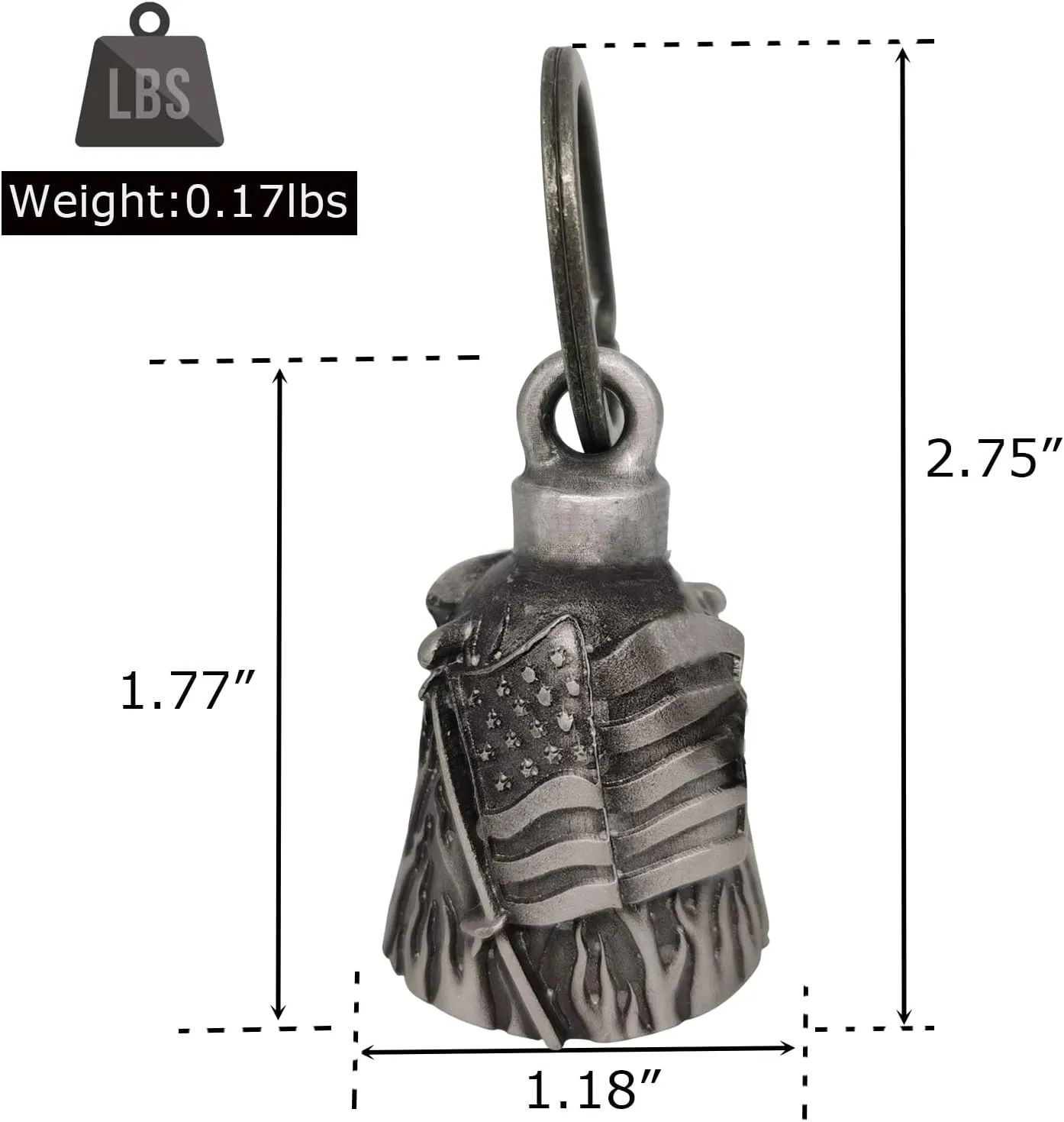 Dream Apparel motorcycle ride bell for bikers,heavy spirit bells accessory and key chain for luck