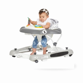 Dream on Me 2-in-1 Aloha Fun Baby Walker in Grey, Easily Convertible Baby Walker, Adjustable Three Position Height Settings, Easy to Fold and Store