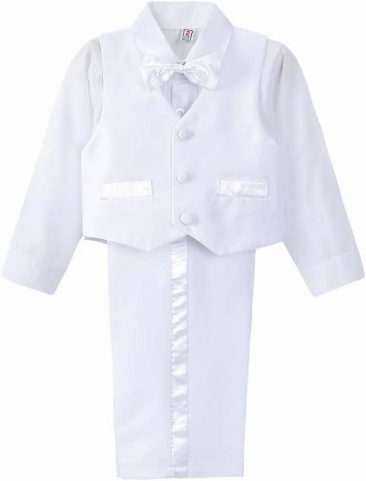 Dressy Daisy Baby Toddler Boy 5 Pcs Set Formal Tuxedo Suits No Tail Wedding Christening Baptism Outfits