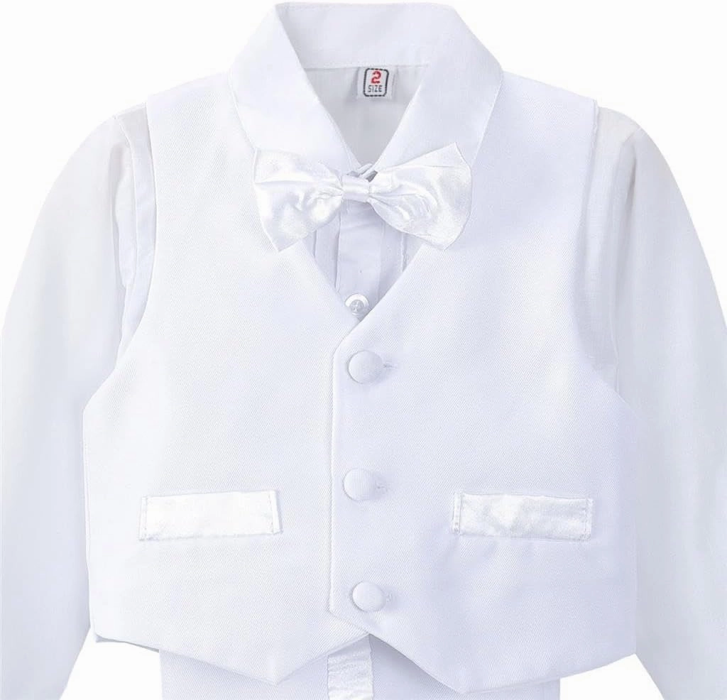 Dressy Daisy Baby Toddler Boy 5 Pcs Set Formal Tuxedo Suits No Tail Wedding Christening Baptism Outfits
