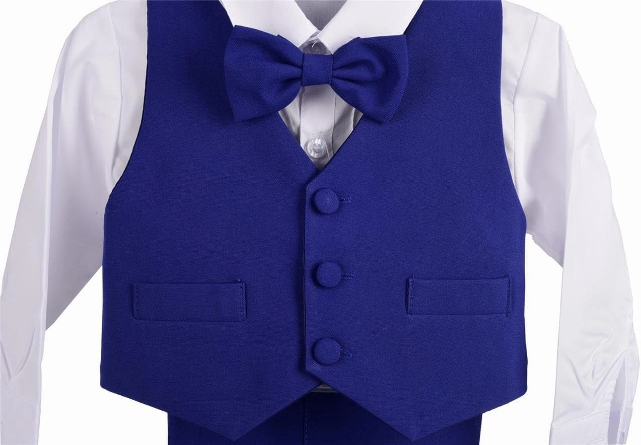 Dressy Daisy Baby Toddler Boy 5 Pcs Set Formal Tuxedo Suits No Tail Wedding Christening Baptism Outfits