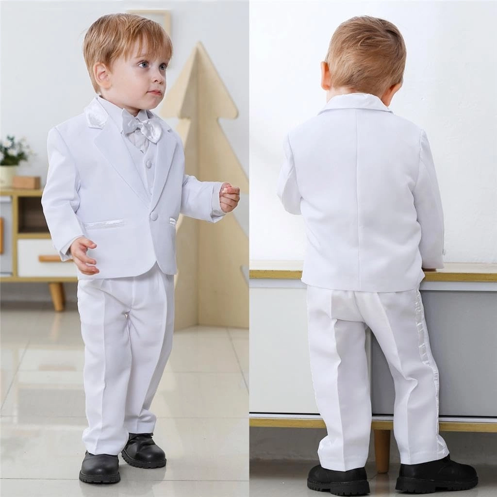 Dressy Daisy Baby Toddler Boy 5 Pcs Set Formal Tuxedo Suits No Tail Wedding Christening Baptism Outfits