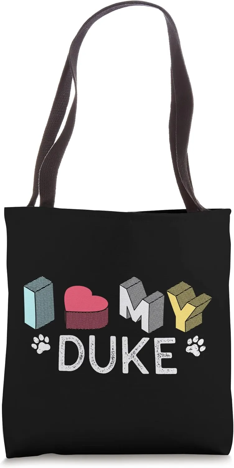 Duke Personalized Dog Name Duke Pet Lover Tote Bag