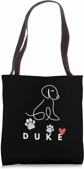 Duke Dog nametag gift for my Puppy Dog named Duke Tote Bag