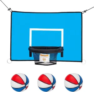 Dunking Trampoline Basketball Attachment | Trampoline Basketball Hoop - Trampoline Attachment Dunking Hoop with Basketballs | Fitness System Pump Included Easy Install for Park, Playground
